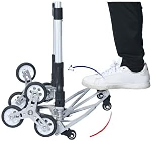 Ръчна количка за MKDSU Преносима количка за багаж, с прибиращ се тракшън, количка за пазаруване с ремарке, Сгъваема