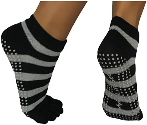 Нескользящие чорапи за йога в опаковка от 6 теми с дръжки за Пилатес, Мряна, Бикрама за жени
