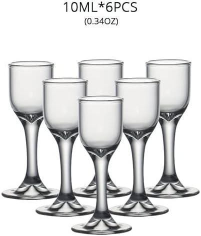 DSFEOIGY Комплект от 6 броя 0,3 мл/0,5 грама Выдувных мини-чаши, ръчно изработени за продуктова на алкохол и алкохолни напитки с бял ликьор (Цвят: прозрачен размер: 10 мл)
