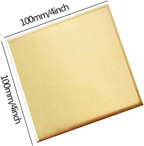 Месинг лист LUCKNIGHT с нешлифованной (фрезерной) тапицерия, Прецизна метали за направи си САМ 100x100 мм/4x4