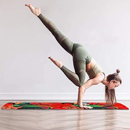 Дебел Нескользящий постелката за йога и Фитнес Unicey 1/4 с Абстрактен Модел за практикуване на Йога, Пилатес и фитнес на