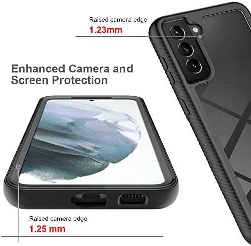 Калъф за телефон Калъф с пълна защита, съвместим с Samsung Galaxy S22 Твърд PC + Мек силиконов TPU 3в1 устойчив на удари Защитен