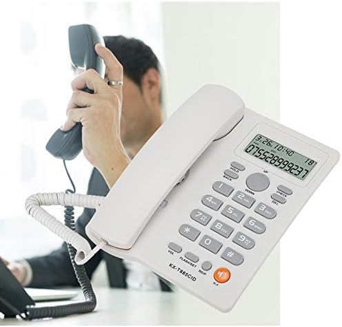 Жичен телефон с големи бутони за хора с увреждания на слуха и зрението, телефон за възрастни хора, включва бързо набиране,