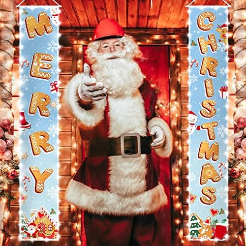 Коледна Украса Glahorse на Открито, Банери с Подсветка, Знак за Украса на Коледното Парти На Верандата, Имбирная Декоративна