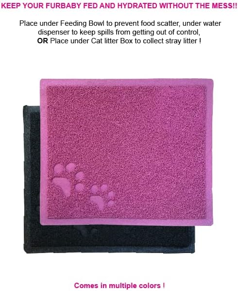 Animal Planet Водоустойчив Силикон подложка за хранене на кучета (розови) Голяма Правоъгълна 18 x 15, устойчиво на приплъзване Материал Държи купа за хранене на място, Предп