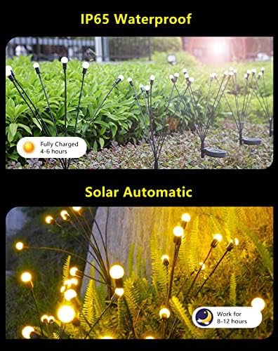 Слънчеви Градински Фенери ShunbenZM, 6 X 6 led Светлини-светулки захранван със слънчева енергия, Слънчева светлина На открито Водоустойчив, Слънчеви Градински Декоративн?
