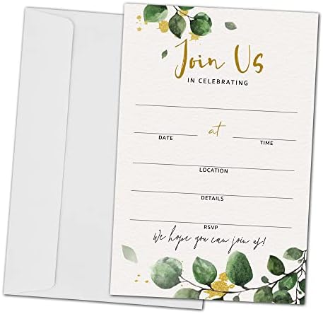 Покани картички Join Us в пликове - Зелени Покани, Картички за всички поводи, сватбени, Участието, коктейл, парти в чест на младоженци или за раждане на детето и рождени?