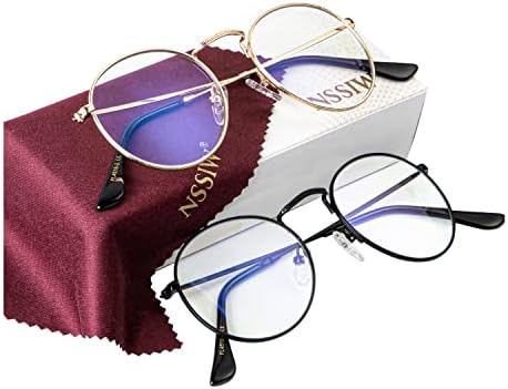 NSSIW Сини Светозащитные Очила за мъже и Жени, Модни Кръгли Очила, Прозрачни лещи със защита от пренапрежение на очите, ултравиолетови