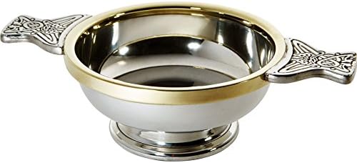 I LUV ООД Чаша за дегустация в шотландски стил Quaich с Мед Ръб Голям Размер Идеален Подарък За Кръщенета, С Възможност