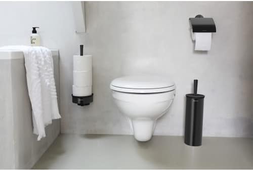Четка и държач за тоалетна Brabantia Profile (Черно), Отделно Стояща / Монтиране на средство за почистване на Тоалетни с Незабележими стойка за баня