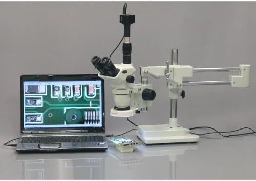 Цифров професионален тринокулярный стереоскопичен увеличение на микроскопа AmScope ZM-4TN3-80S-M, фокусирующие
