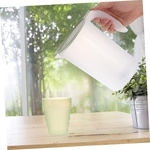 Angoily 1 Комплект Кана за студена Вода Стъклени Чаши За Пиене Стъклена Кана За Вода Стомна За Лимонада Пластмасов Сервировочный