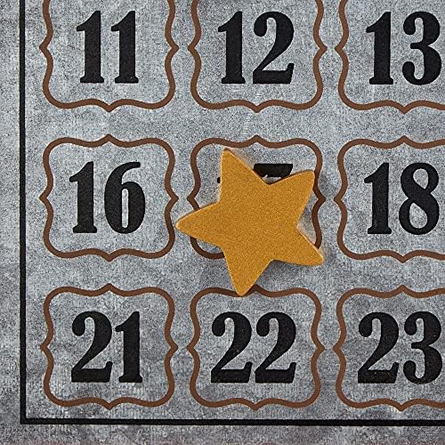 Декоративен и многократна употреба Дървен Календар за Обратно броене DII Коледа Advent Collection, 30x15,37 инча, Черна