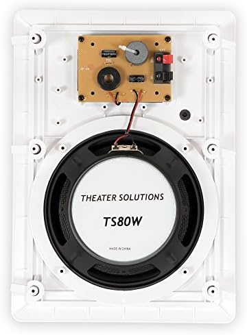 Theater Решения TS80W вграден 8-инчови Тонколони за домашно кино със съраунд звук, Двойка, Бял