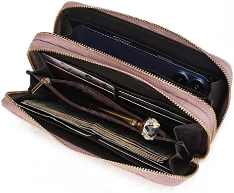 Жена портфейл-гривна MKF Collection, Малка дамска Чанта от Изкуствена кожа - Чантата с двоен цип, в Чантата си-клатч с множество джобове