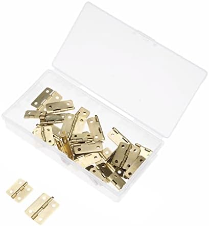 60шт Златни Панти с 4 дупки + Болтове + Кутия за Съхранение на Iron Мебелен Шкаф 18/23 mm 2 Размера на Мини