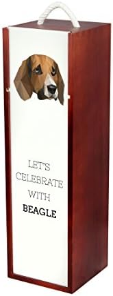Бийгъл, Дървена Кутия за Вино с образа на Куче, Геометричен