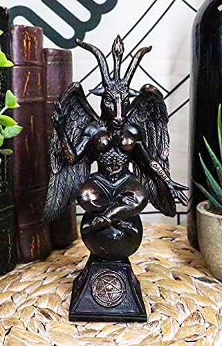 Эброс Подарък на Църквата на Сатана Шабашный Идол Коза Статуя на Бафомет от смола Окултни Сатанински Илюминатите Рогат Бог Козел Мендеса Олтар Статуетка на Скулпт