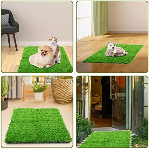 Tfwadmx Билков подложка за Кучета, изкуствена трева, Куче Фалшиви Билкови Гъба, 4 опаковки за многократна употреба