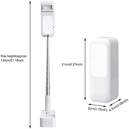 Скоба за мобилен телефон JZRH, заполняющий лампа, вграден многофункционален скоба, телескопична скоба за снимане отгоре, бял