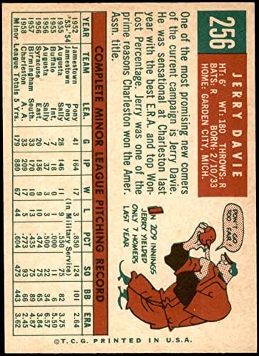 1959 Topps 256 Джери Дейви Детройт Тайгърс (бейзболна картичка) NM Тайгърс