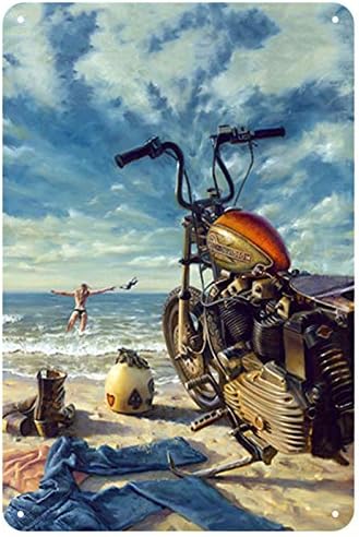 SUMIK Метална Лидице Знак Плажен Непринуден Класически Мотоциклет Художествен Плакат Реколта Знак за Гараж Начало Декор на Стените