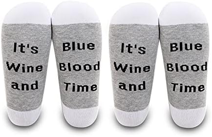 Чорапи LEVLO Wine and Blue Влюбените за любителите на виното и сини чорапи Time