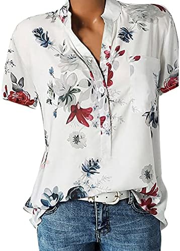 Дамски Блузи Летни Ежедневни Ризи с къс ръкав, Плюс Размера на основния Лихвен Блуза Свободно, Намаляване, Дамски Модни Тениска