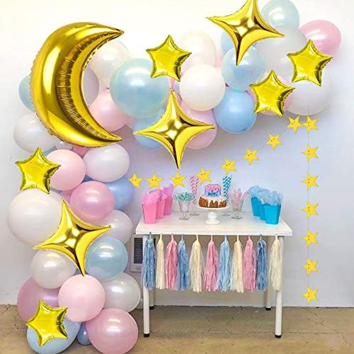 Комплект украси за партита EAF Gender Reveal с балони във формата на Луната и Звездите
