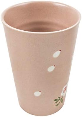 Чаша Chumbak Japanese Цвят Pastel Tumbler - Розово - Чаша за чай и кафе, Керамика чаша за Пиене, Трапезария и посуда за приготвяне на топли напитки, Домашни Чаша за закуска, Могат да