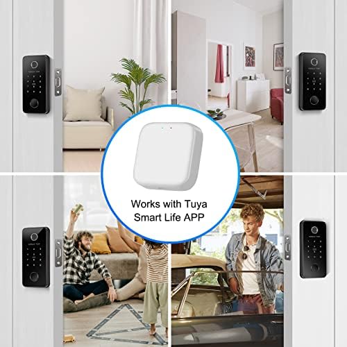 Дистанционно управление на врата Bluetooth, Sasha Smart Door Lock WiFi Bridge Поддържа Само устройство на Hristo, Gateway Smart Hub е Съвместим с приложение Smart Life, брави без ключ в събирането от e
