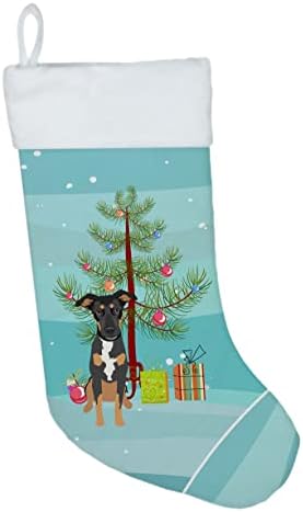 Caroline's Treasures WDK3146CS Ротвайлер, Черно с подпал или #6 Коледни Чорапи, чорапи за висящи пред камината, Коледен Сезон декорация за Партита и Семейни Празнични Украси,