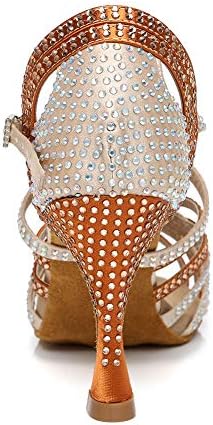 HIPPOSEUS/ Дамски Обувки За латино Танци С кристали, Професионални Обувки За Система за Салса, Блестящи Танцови Обувки