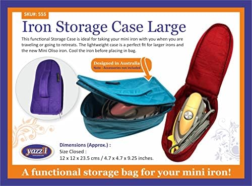 Калъф за съхранение на ютия Yazzii - Защитен калъф за ютия - Пътен стойка за ютия с дръжка и цип - Чанта за съхранение