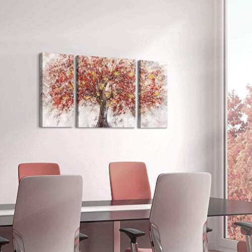 Картина с дървото върху Платно, Стенно Изкуство: Абстрактно Червено Дърво, Боядисване, Боядисване на Хол (24