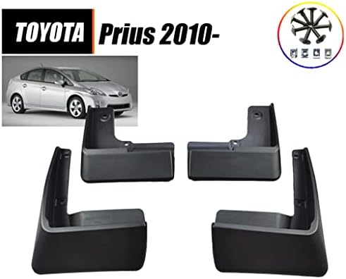 Аксесоари за брызговиков CHVIIN Car Black, 4 бр., Предните и Задните калници с самонарезающими винтове, подходящи за 2010-2015 Prius