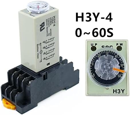 GUMMMY H3Y-4 Реле закъснение на включване 0-60 С Таймер DPDT 14 контакти H3Y-4 DC12V DC24V AC110V AC220V (Размер: AC220V)