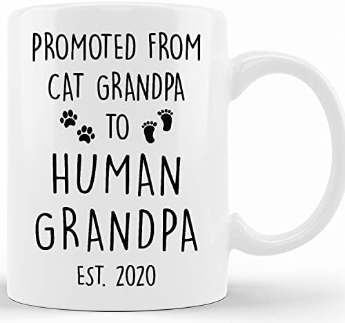Персонални Рекламираната Забавна Чаша От Дядо-Котка До Дядо-на Човек, на Обява За Бременност Баби и Дядовци, Подарък