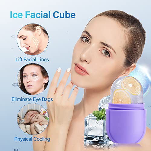 Ледена валяк за лице и около очите, Комплект за грижа за кожата на лицето под формата на лед валяк за избелване на кожата и укрепване на естественото сияние, премахв