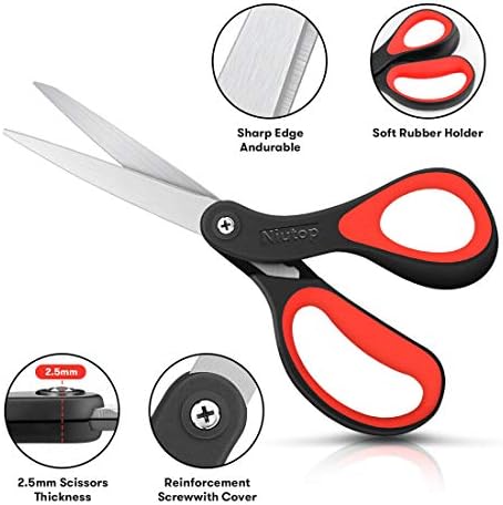 Ножици, Niutop 8 Универсални Ножици Са с Ергономичен дизайн Удобен за Улавяне Ножици за Бродерия Остри Ножици