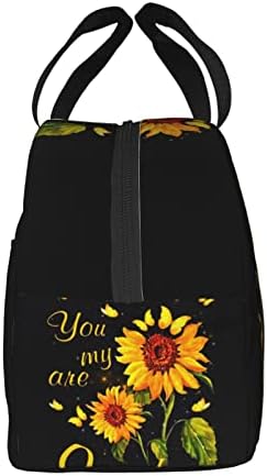 Sunflower You Are My Sunshine Сладък Cartoony Герой Унисекс, за многократна употреба Обяд-Бокс, Преносим Термална Чанта за Обяд за Мъже, Жени и Деца