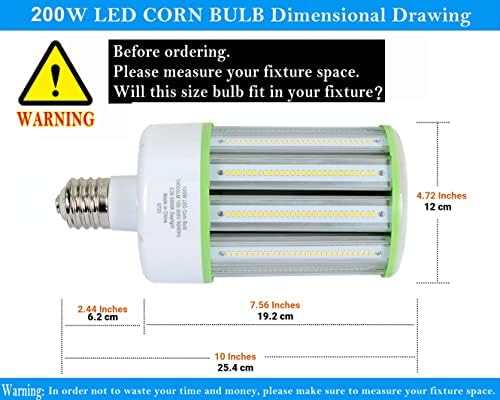 TJBB 2 набор от led лампи с мощност 100 Вата под формата на кочани, led лампа с голяма база E39 Mogul (подмяна на 250-400 W
