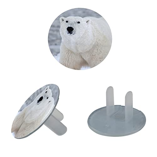 Капачки за контакти бяло животно Полярната мечка 24 бр. - Защитни капачки за контакти, за деца – Здрави и устойчиви