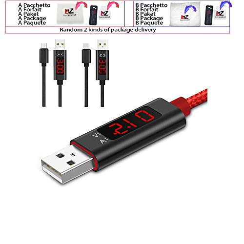 Кабел Micro USB Type-C с дължина 1 М, Тип C, Тестер за напрежение, Ток, Touch Дисплей, Бързо Зареждане в Найлонов