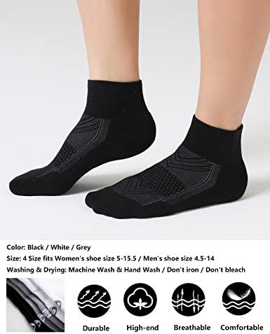 CelerSport 6 Опаковки Мъжки Чорапи за Глезените с Възглавница, Спортни Чорапи за бягане
