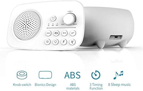 MXJCC Звукова машина с бял шум, за възрастни, деца или Сън на бебето с 6 Звуци | Машина с Бял Шум за уединение в офиса | Преносима Звукова машина | Детска машина за сън