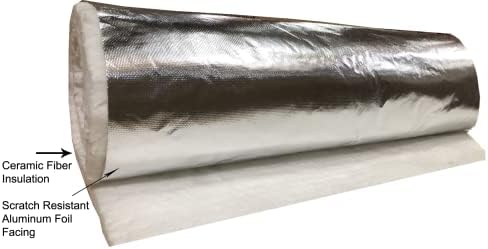 Одеало CeraTex 3180 с облицовка от алуминиево фолио, с плътност 8 кг, 1/2 x 24 x 60 (5'), висока температура на изолацията