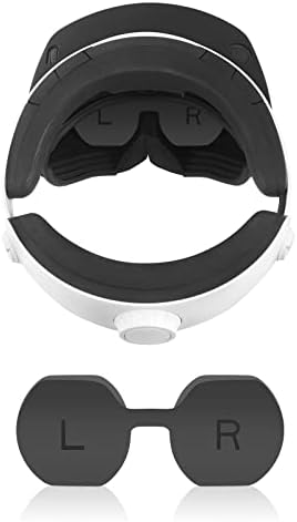 Аксесоари HMHAMA за PS VR2, Защитен Калъф за слушалки виртуална реалност, Защитна Капачка за Обектива, Силикон Капачка за улавяне на палеца - Черен
