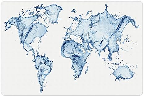 Подложка за домашни любимци с Лунна карта на света за храна и вода, Водна Карта на света, е с Модел Splash,