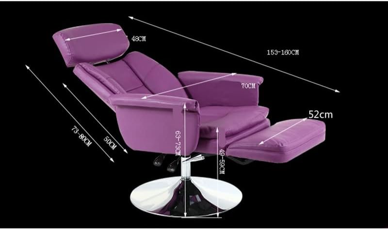 LEPSJGC Мултифункционален Коса стол С повдигане завъртане на стол, Откидывающаяся Мебели за интериора, Дискови Крака, Стол за дизайн на ноктите (Цвят: лилаво, размер: Е?